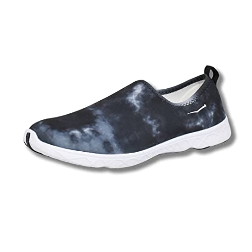 Wave Runner Water Shoes for Women - Quick Drying Water Shoes with Style - Outdoor Lightweight No-Slip Aqua Sneakers (9, Black Tie Dye, Numeric_9)