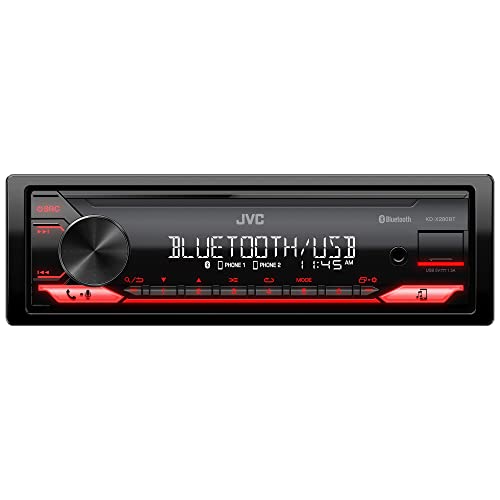 JVC KD-X280BT Bluetooth Car Stereo w/USB Port – AM/FM Radio, MP3 Player, High Contrast LCD, 50 Watts, Detachable Face Plate – Single DIN – 13-Band EQ