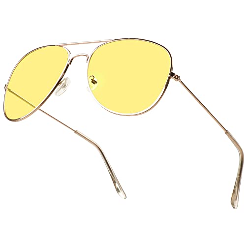 Yellow Sunglasses for Women Tinted Lens Aviator Glasses Aviators Lenses Shade