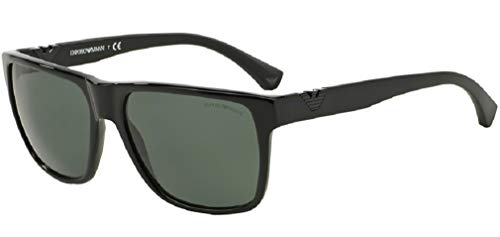 Emporio Armani EA4035 501771 58M Black/Grey Green Square Sunglasses For Men + BUNDLE With Designer iWear Eyewear Kit