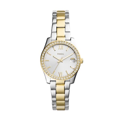 Fossil Women's Scarlette Mini Quartz Stainless Steel Three-Hand Watch, Color: Gold/Silver (Model: ES4319)