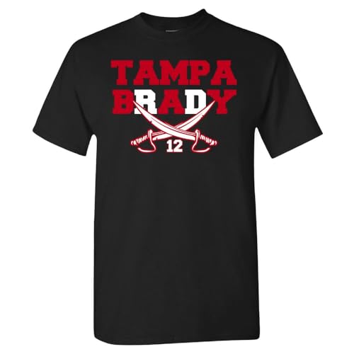 Tampa Bay Football Brady Men's Fan T-Shirt (Black T-Shirt, XL)