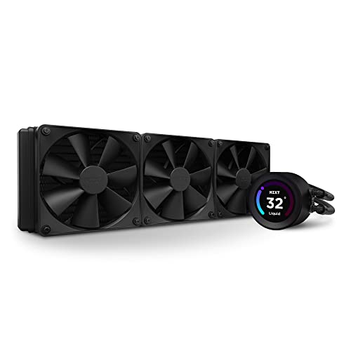 NZXT Kraken Elite 360mm AIO CPU Cooler with Customizable LCD Display, High-Performance Pump, and 3 F120P Fans - Black