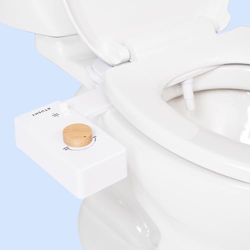 TUSHY Classic 3.0 Bidet Toilet Seat Attachment - Non-Electric Self Cleaning Water Sprayer with Adjustable Water Pressure Nozzle, Angle Control & Easy 8.5 Min DIY Home Installation (Bamboo)