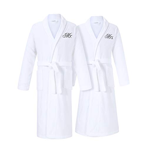 Mr and Mrs Robes | Set of 2 Mr & Mrs Robes for Couples | Extra Thick| Long Sleeves | 100% Terry Cotton | Shawl Collar
