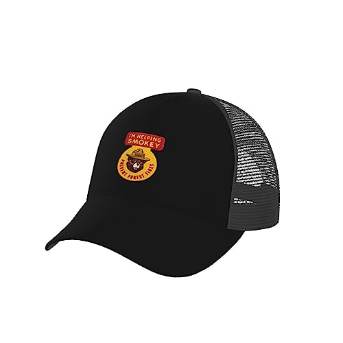 SLEHAGU Smokey The Bear Baseball Cap Golf Dad Hat for Men and Women Adjustable Snapback Mesh-Back Outdoor Sport Trucker Hat
