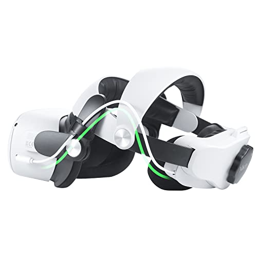 Adicop Elite Strap with Battery for Oculus Quest 2, 10000mAh Extend 6hrs Playtime,Fast Charging VR Power,Counter Balance&Adjustable Head Strap for Enhanced Support and Comfort in VR