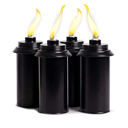 Backyadda Torch Replacement Canisters (16 oz). Compatible with Tiki Brands (Bamboo and Most Metal Styles). Easy Fill Opening. 4-Pack (Standard Metal)