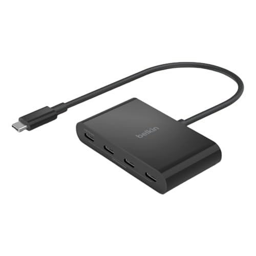 Belkin Connect USB-C to 4-Port USB-C Hub, Multiport Adapter Dongle with 4 USB-C 3.2 Gen2 Ports & 100W PD with Max 10Gbps High Speed Data Transfer for MacBook, iPad, Chromebook, PC, and More