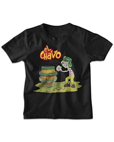 El Chavo del Ocho Kids Shirts Childrens Chespirito Tees (Black, L)