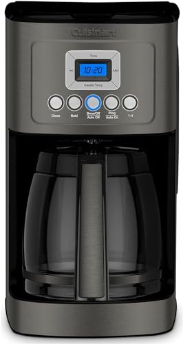 Cuisinart Coffee Maker, Perfecttemp 14-Cup Glass Carafe, Programmable Fully Automatic for Brew Strength Control & 1-4 Cup Setting, Black, Stainless Steel, DCC-3200BKSP1