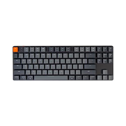 Keychron K1 SE, 87 Keys Ultra-Slim Wireless Bluetooth/USB Wired Mechanical Keyboard with White LED Backlit, Hot Swappable Low-Profile Gateron Mechanical Brown Switch Compatible with Mac Windows