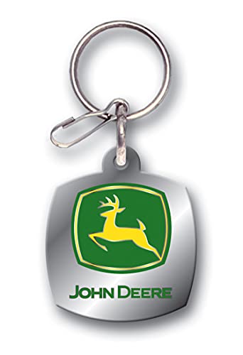 Plasticolor 004173R01 John Deere Logo Enamel Keychain,Silver