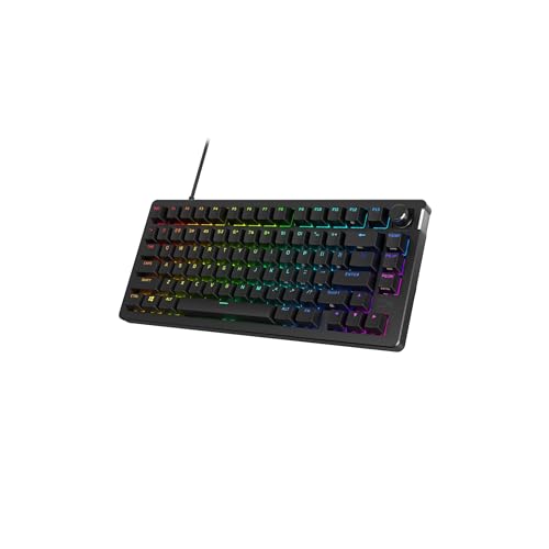 HyperX Alloy Rise 75 – Hot-Swappable 75% Mechanical Gaming Keyboard, PC, Ambient Light Sensor, Gasket Mounted, Linear Switches