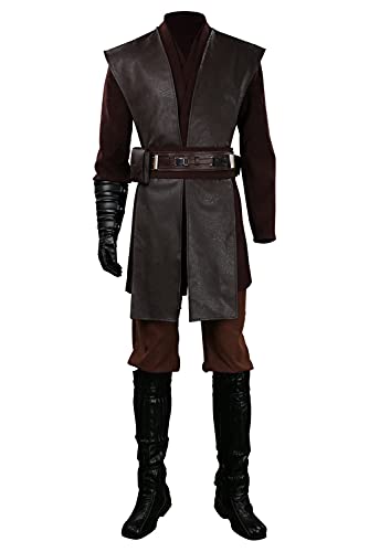 Gynicor Anakin Skywalker Cosplay Costume Darth Vader Halloween Set Adult Brown Outfit