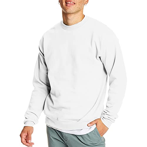 Hanes Men's EcoSmart Sweatshirt, white, Large