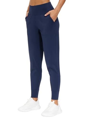THE GYM PEOPLE Women's Joggers Pants Lightweight Athletic Leggings Tapered Lounge Pants for Workout, Yoga, Running (Large, Blue)
