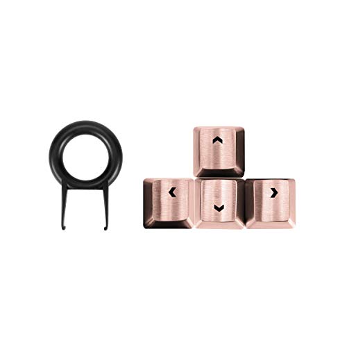 Fitlink Stainless Steel Metal Keycaps with Key Puller for Mechanical Keyboard Cherry Mx Switch(Direction Keys,Rose Gold)