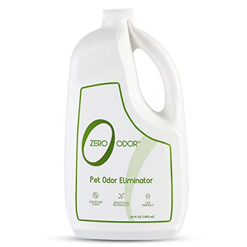 Zero Odor - Pet Odor Eliminator - Air & Surface Odor – Patented Molecular Technology Best For Carpet, Furniture, Pet Bed - Smell Great Again, 64oz Refill