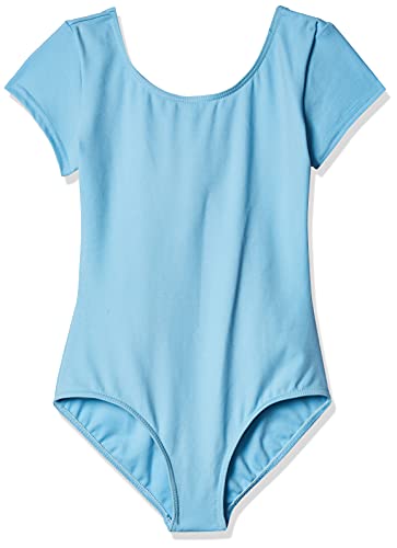 Capezio girls Team Basic Short Sleeve athletic leotards, Light Blue, 8 10 US