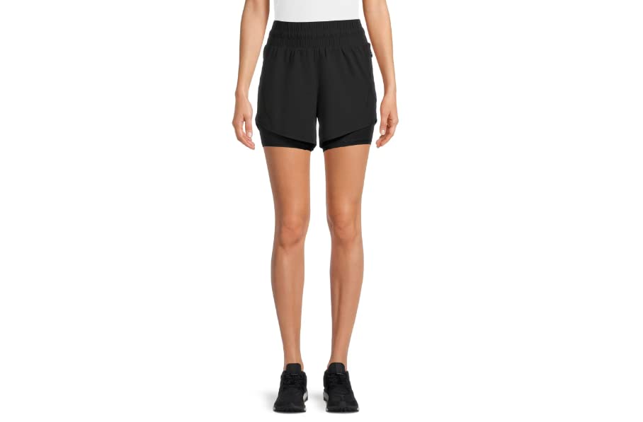Avia Activewear Women's Running Shorts with Bike Liner (as1, Alpha, x_l, Regular, Regular, Black)