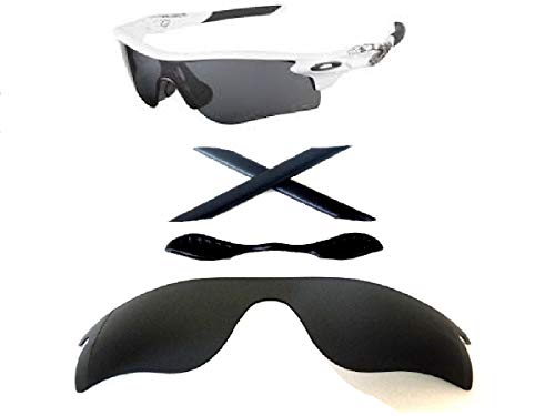 Galaxy Replacement Lenses + Nose Pad + Earsocks For Oakley Radarlock Path Black Color