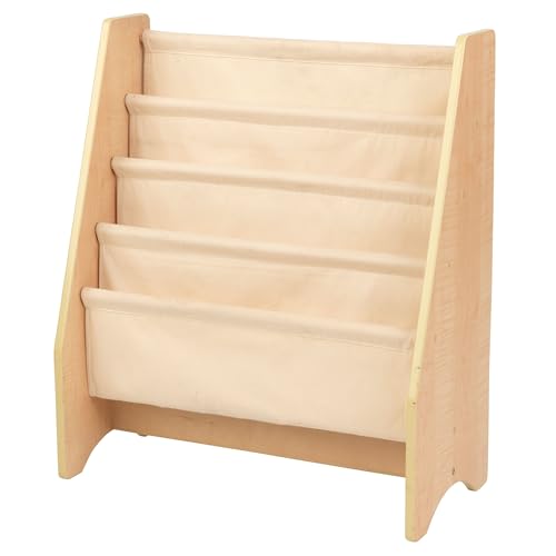 KidKraft Wood and Canvas Sling Bookshelf Furniture for Kids – Natural, Gift for Ages 3+