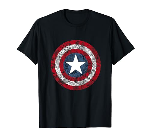 Marvel Captain America Avengers Shield Comic T-Shirt