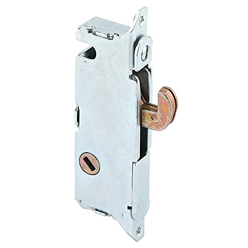 Prime-Line E 2014 Stainless Steel Mortise Lock for Patio Sliding Doors Constructed of Wood, Aluminum, and Vinyl, 3-11/16 Inch, 45 Degree Keyway, Silver, Set of 1