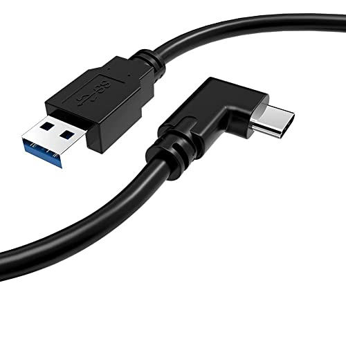 TNE for Oculus Quest 2 Link Cable & Replacement Quest 2 Charger PC Gaming & Charging | High Speed Data Transfer & Fast Charge Angled Type C USB3.2 Gen1 to USB Type A Power Cord (10ft/3m Black)