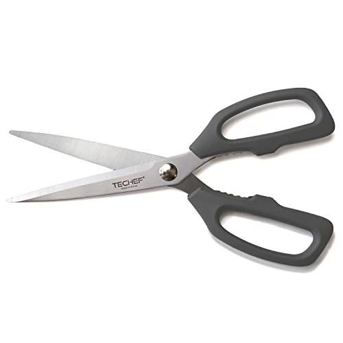 TECHEF Kitchen Shears, All Purpose Scissors, Dishwasher Safe, Heavy Duty Meat Scissors Poultry Shears, Stainless Steel, Made in Korea (Dark Gray)