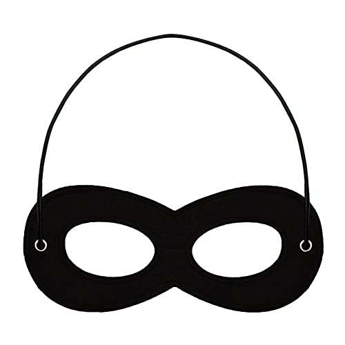 1 Pcs Black Superhero Masks Soft Felt Eye Mask Halloween Costume Half Masks with Adjustable Elastic Ropes (1 PACK)