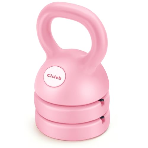 Cisleb Adjustable Kettlebell Weight Set: 3-in-1 Kettlebells (5lbs 8lbs 12lbs) for Home Gym Full-Body Workout Strength Training Weight Loss | Good for Beginners & Women Men