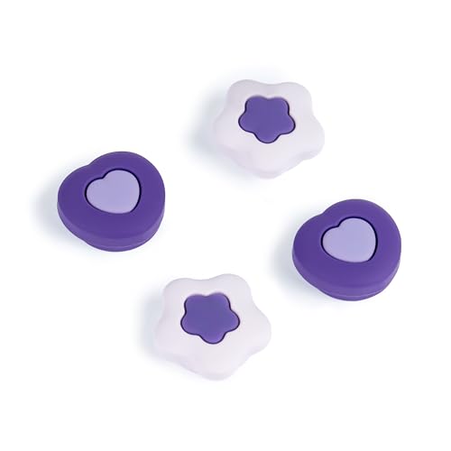 GeekShare Cute Silicone Joycon Thumb Grip Caps, Joystick Cover,4PCS - Cream Heart Dark Version (for PS5)