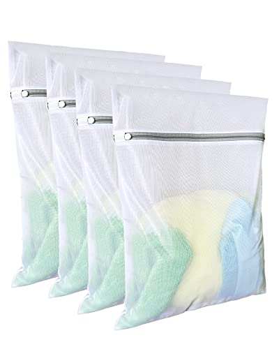 Laundry Bags Mesh Wash Bags(4Pcs,16 x 20 Inches),delicate laundry bag for College,Dorm,Storage