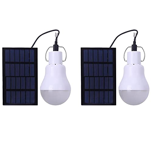AIYEGO Solar Light Bulbs, Portable Outdoor 130LM Light-Operated Control Solar Tent Light with 800mAh Rechargeable Battery for Chicken Coop Camping Hiking Tent Shed Patio Garden Barn (2Pack)