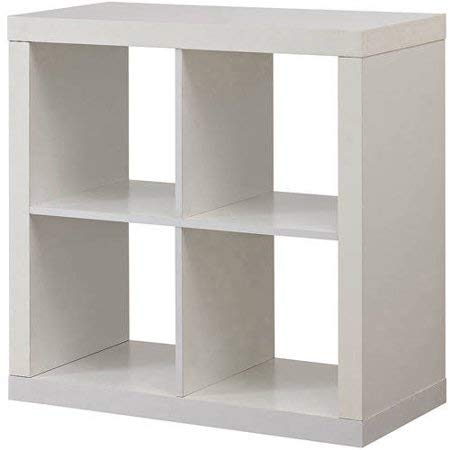 Better Homes and Gardens Bookshelf Square Storage Cabinet 4-Cube Organizer White