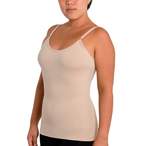Skinnygirl Women's Scoop Neck Seamless Reversible Camisole, 3-Pack (Ondine Blush, White & Black, Small)