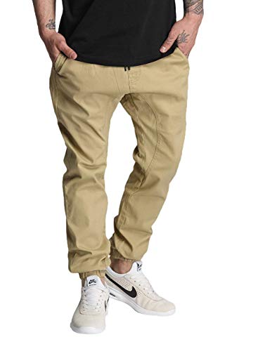 Southpole Men's Basic Stretch Twill Jogger Pants-Reg and Big & Tall Sizes, Deep Khaki, Small