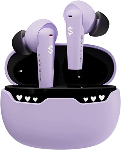 Wireless Earbuds with Charging Case, Bluetooth Earbuds with Microphone for iPhone/iPad/Andriod/Mac, Music & Game Two Mode, One-Step Pairing, IPX5 Waterproof, in-Ear Stereo Surround, Black Shark Purple
