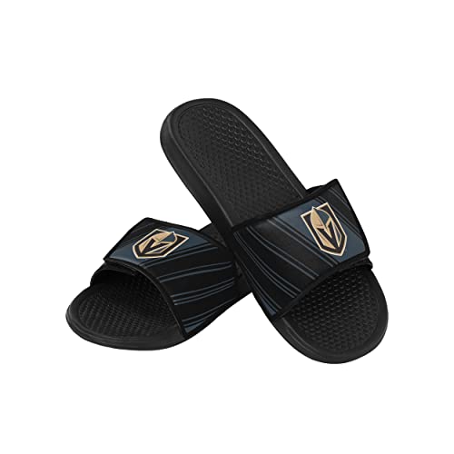 FOCO NHL Las Vegas Golden Knights Mens Legacy Sport Shower Slide Flip Flop Sandals, Team Color, Large/ Mens Size 11-12