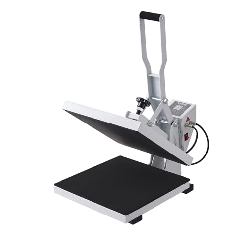 VEVOR Heat Press, 15x15 Heat Press Machine, Fast Heating, High Pressure Heat Press Machine for T-Shirt, Power Digital Industrial Sublimation Printer for Heat Transfer Vinyl, Easy to Use, White