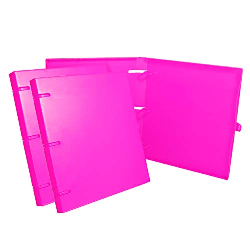 UniKeep 3 Ring Neon Case Binder - 1.0 Inches - 3 Pack (Neon Pink)