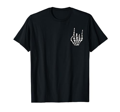 Punk Rock Skeleton Cool Rocker Halloween Men Women Boys Kids T-Shirt