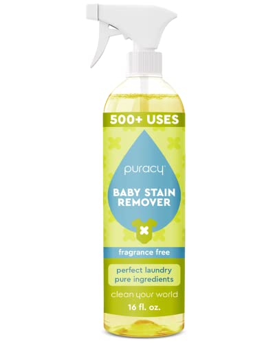 Puracy Natural Baby Laundry Stain Remover, Enzyme Odor Eliminator, Free & Clear, 16 Ounce
