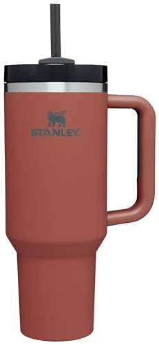 Stanley Quencher H2.0 Soft Matte Collection, Stainless Steel Vacuum Insulated Tumbler with Lid and Straw for Iced and Cold Beverages, Red Rust, 40 oz