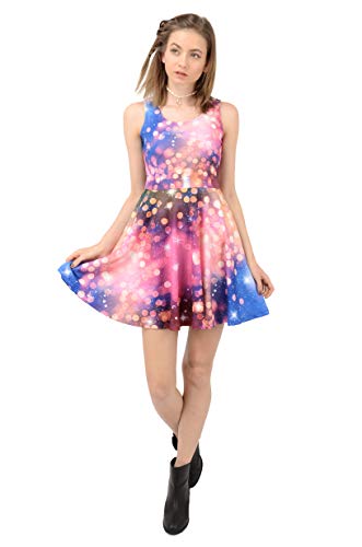 CowCow Womens Stars in Dream Starry Night Moon Skater Dress, Pink - 3XL