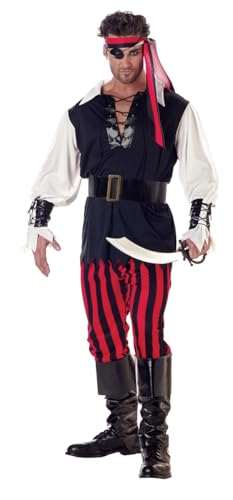 California Costumes Men's Adult-Cutthroat Pirate, Black/Red/White, XL (44-46) Costume