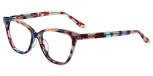 Firmoo Cateye Blue Light Blocking Glasses, Women Computer Glasses, Anti Eyestrain Vintage Cateye Pattern Eyewear Frame