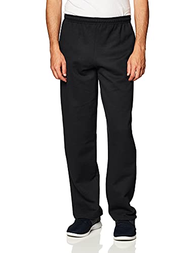 Gildan Adult Fleece Open Bottom Sweatpants with Pockets, Style G18300, Black, X-Large